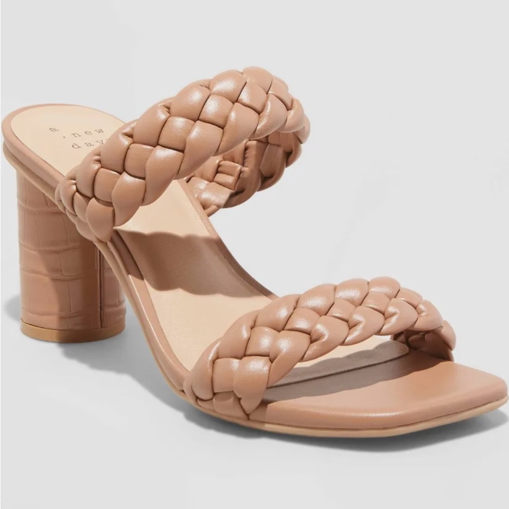 A New Day Women's Tan Braided Sandals Never Worn New with Box